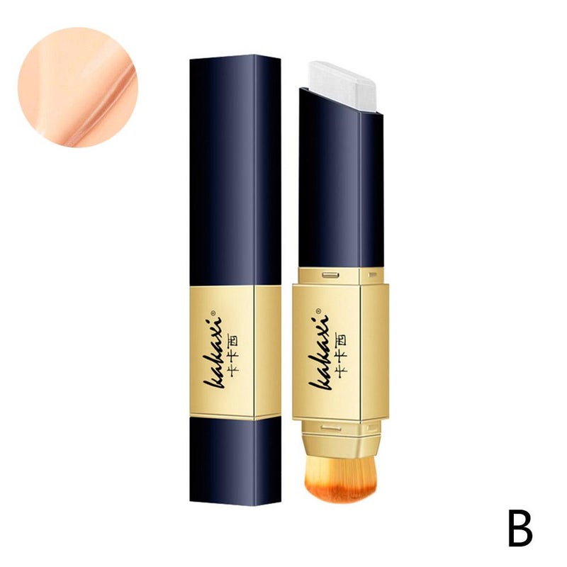 Double-ended fairy wand concealer/color-changing foundation stick to cover facial blemishes and acne scars.